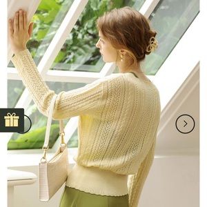 Emma Cable Creamy Yellow Knit Cardigan